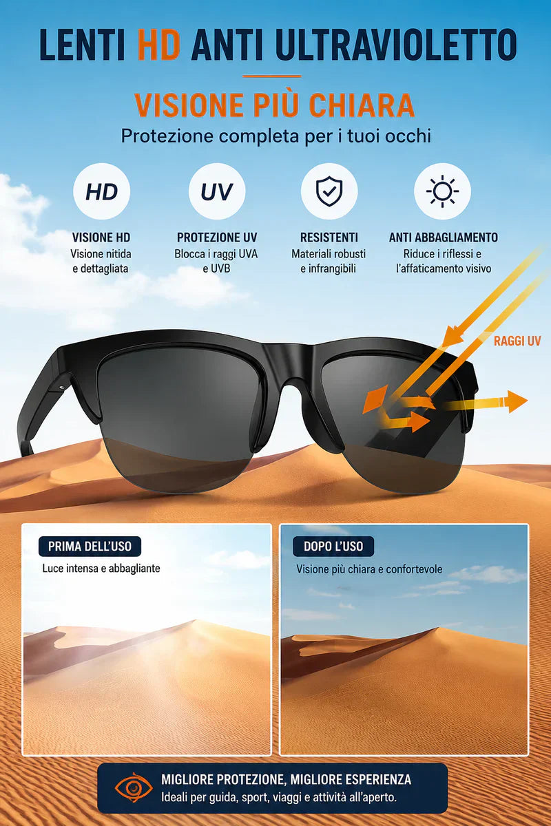 Occhiali Smart Bluetooth Sportivi