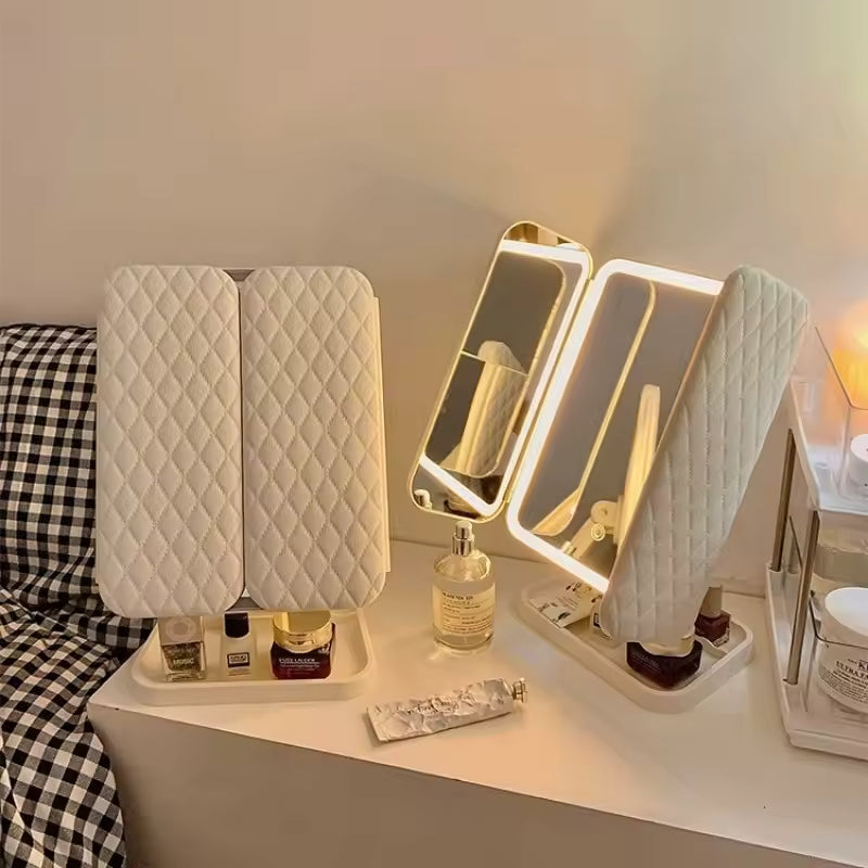 Specchio Trucco Trifold LED